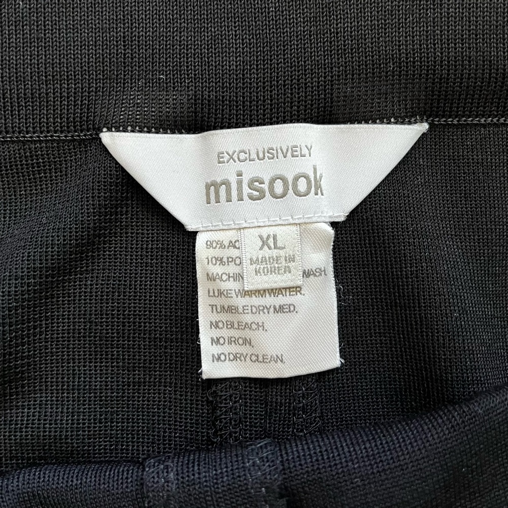 EXCLUSIVELY MISOOK BLACK PULL ON DRESS PANTS SIZE XL MINIMALIST MODERN - Picture 3 of 8